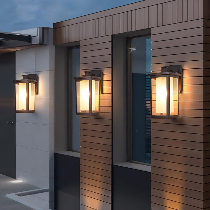Modern Farmhouse Outdoor LED Wall Light - Waterproof Porch Sconce, Die-Cast Aluminum Construction