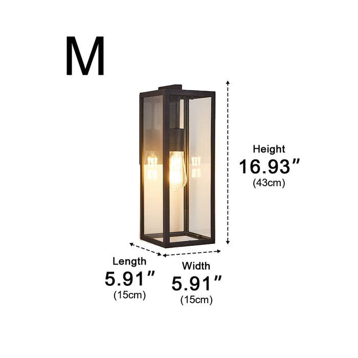 Outdoor LED Porch Wall Light - Waterproof Modern Farmhouse Rectangular Fixture for Entryways, Patios, and Decks