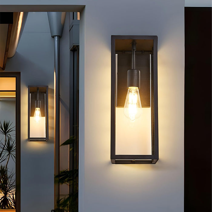 Outdoor LED Porch Wall Light - Waterproof Modern Farmhouse Rectangular Fixture for Entryways, Patios, and Decks