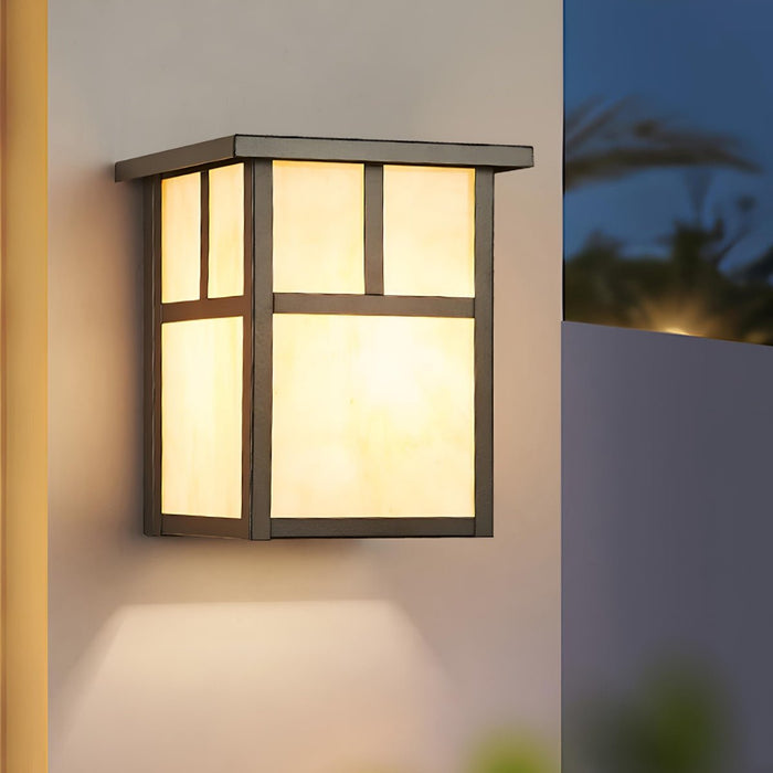 Outdoor LED Porch Wall Light - Modern Farmhouse Square Design, Waterproof Exterior Fixture