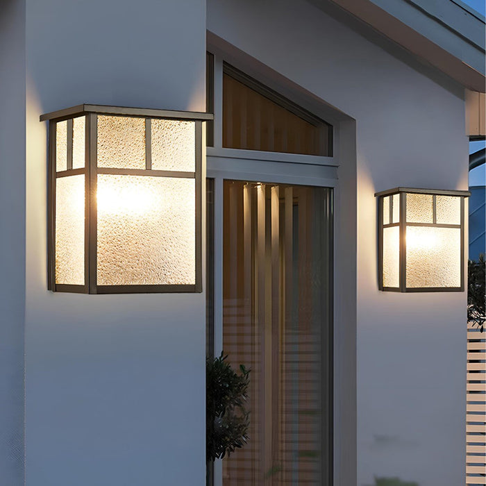 Outdoor LED Porch Wall Light - Modern Farmhouse Square Design, Waterproof Exterior Fixture
