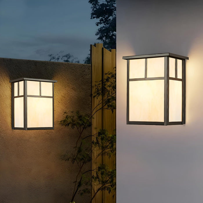 Outdoor LED Porch Wall Light - Modern Farmhouse Square Design, Waterproof Exterior Fixture