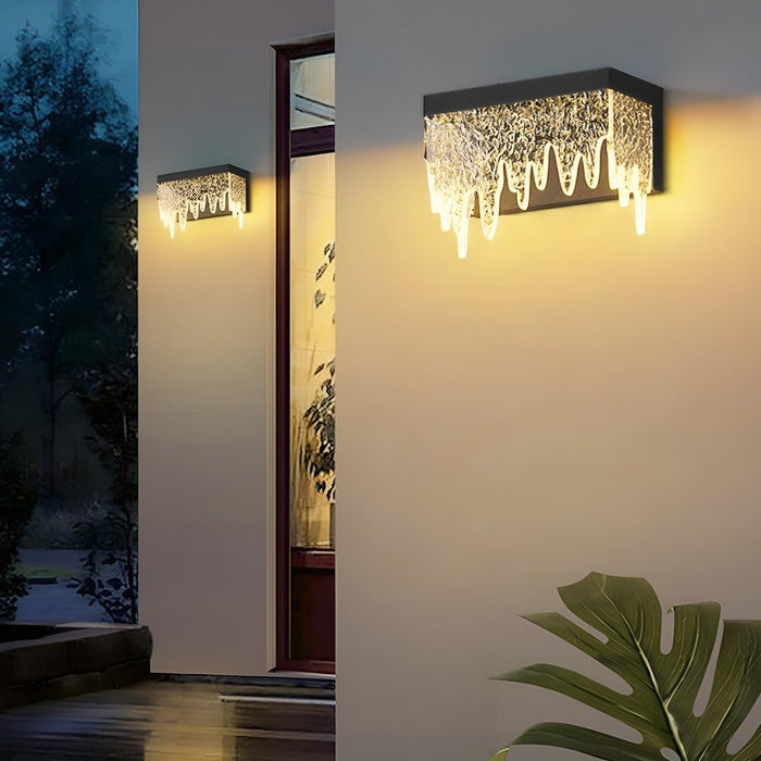 Waterproof Modern Farmhouse Waterfall Outdoor Porch LED Wall Lights - Exterior Lighting Fixture, All-Weather Sconce
