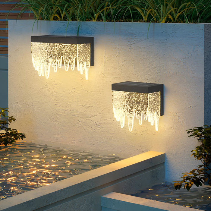Waterproof Modern Farmhouse Waterfall Outdoor Porch LED Wall Lights - Exterior Lighting Fixture, All-Weather Sconce