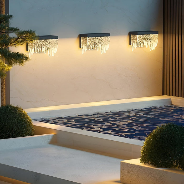 Waterproof Modern Farmhouse Waterfall Outdoor Porch LED Wall Lights - Exterior Lighting Fixture, All-Weather Sconce