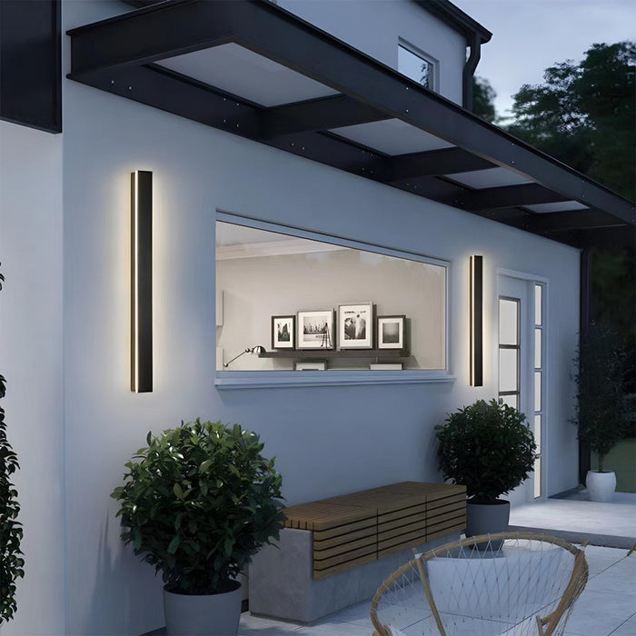 Modern LED Outdoor Wall Light, Waterproof IP65 Long Strip Fixture for Patio/Porch/Entryway