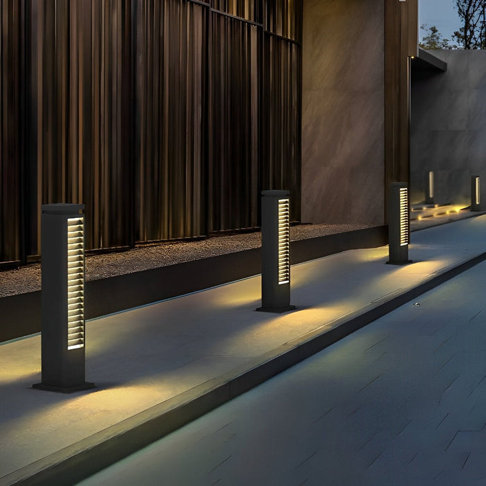 Outdoor Pathway Post Light, Waterproof LED Grille for Garden/Patio, Modern Security Illumination