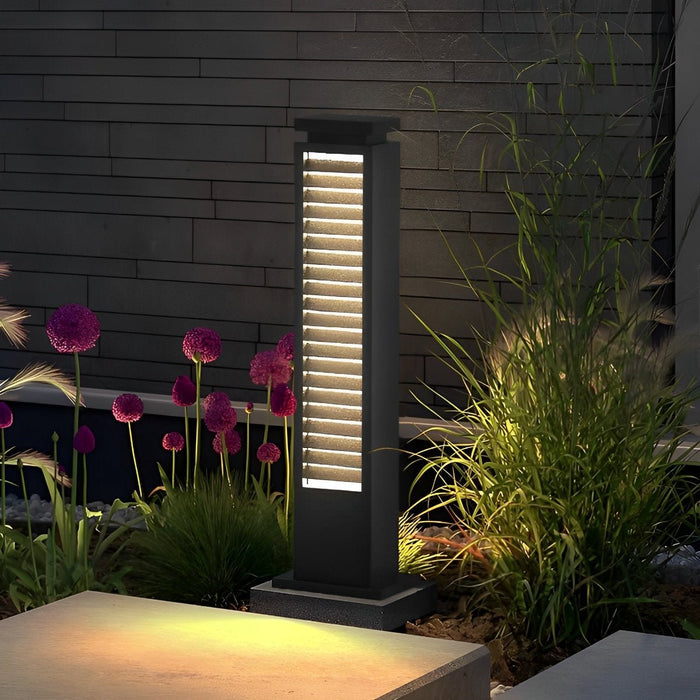 Outdoor Pathway Post Light, Waterproof LED Grille for Garden/Patio, Modern Security Illumination