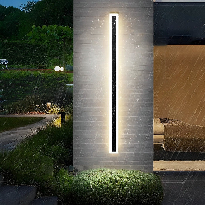 Modern Outdoor Wall Sconce, Waterproof LED Strip Light, Minimalist Design for Patio/Porch/Garden