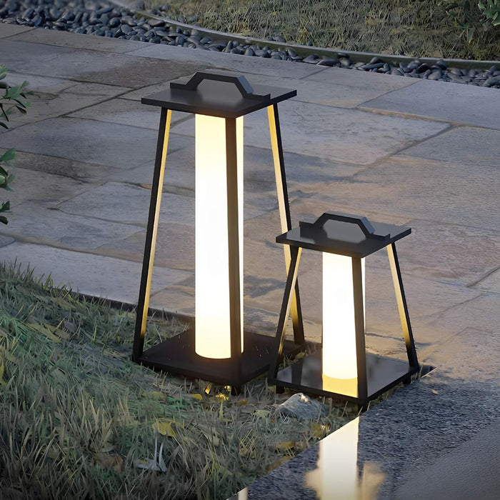Geometric LED Outdoor Floor Lamp - Modern Minimalist Design, Waterproof for Outdoor Use