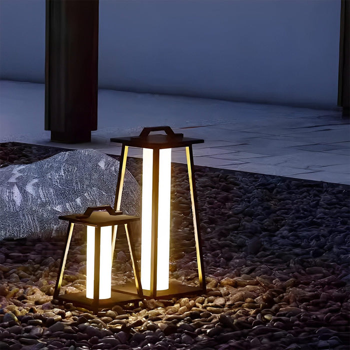Geometric LED Outdoor Floor Lamp - Modern Minimalist Design, Waterproof for Outdoor Use