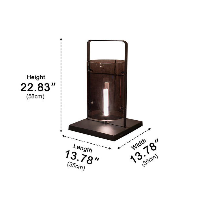 Outdoor Floor Lamp - Waterproof Glass Cylinder LED, Modern Minimalist Design for Patio/Garden