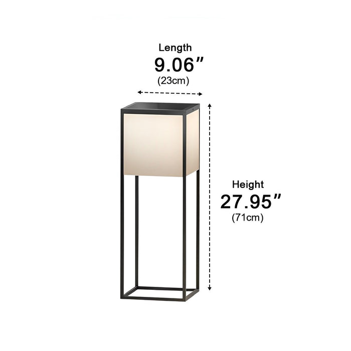 Rectangular LED Outdoor Floor Lamp - Sculptural Stainless Steel, Modern Minimalist Design, Outdoor Lighting