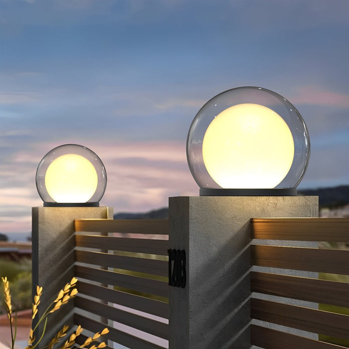 Moon Bubble Post Light - Waterproof Outdoor Pillar Lamp / Double Layer Landscape Lighting