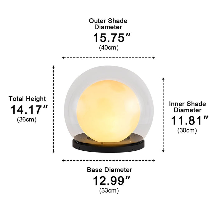Moon Bubble Post Light - Waterproof Outdoor Pillar Lamp / Double Layer Landscape Lighting