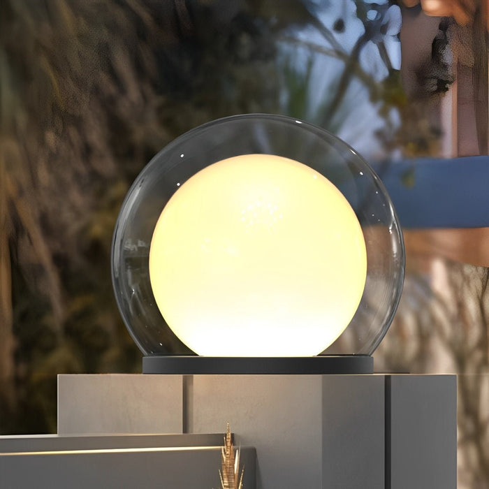 Moon Bubble Post Light - Waterproof Outdoor Pillar Lamp / Double Layer Landscape Lighting