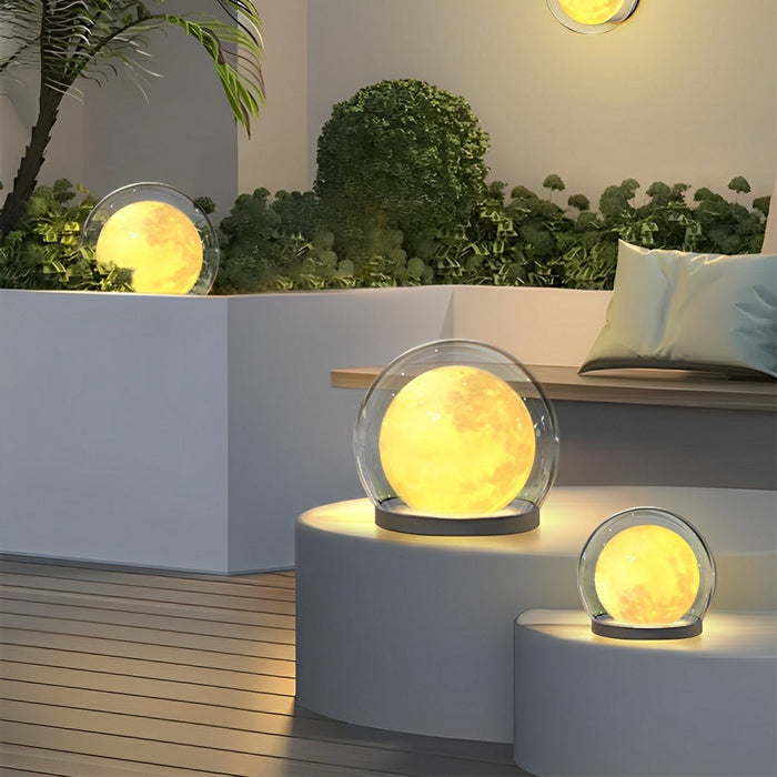 Moon Bubble Post Light - Waterproof Outdoor Pillar Lamp / Double Layer Landscape Lighting
