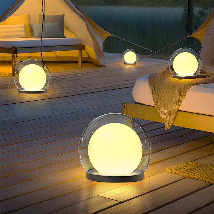 Moon Bubble Post Light - Waterproof Outdoor Pillar Lamp / Double Layer Landscape Lighting