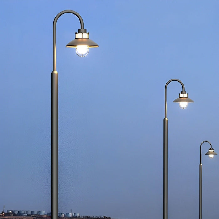 Outdoor Lantern Pathway Street Light - Galvanized Steel, Weatherproof, Industrial Design