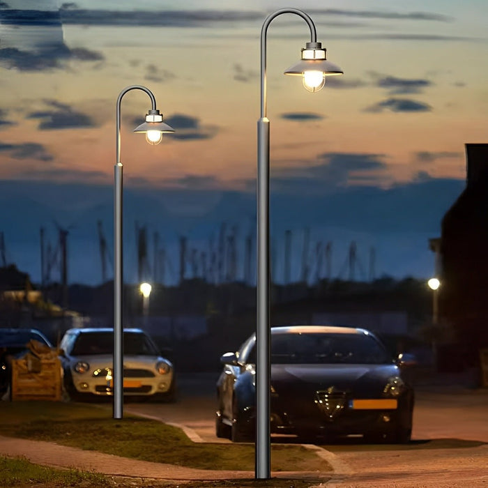 Outdoor Lantern Pathway Street Light - Galvanized Steel, Weatherproof, Industrial Design
