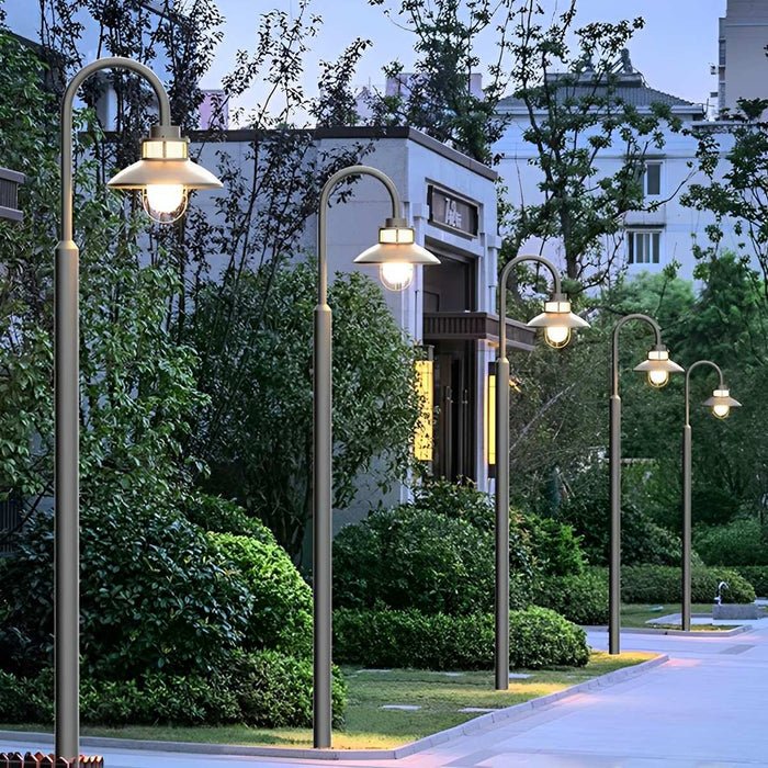 Outdoor Lantern Pathway Street Light - Galvanized Steel, Weatherproof, Industrial Design