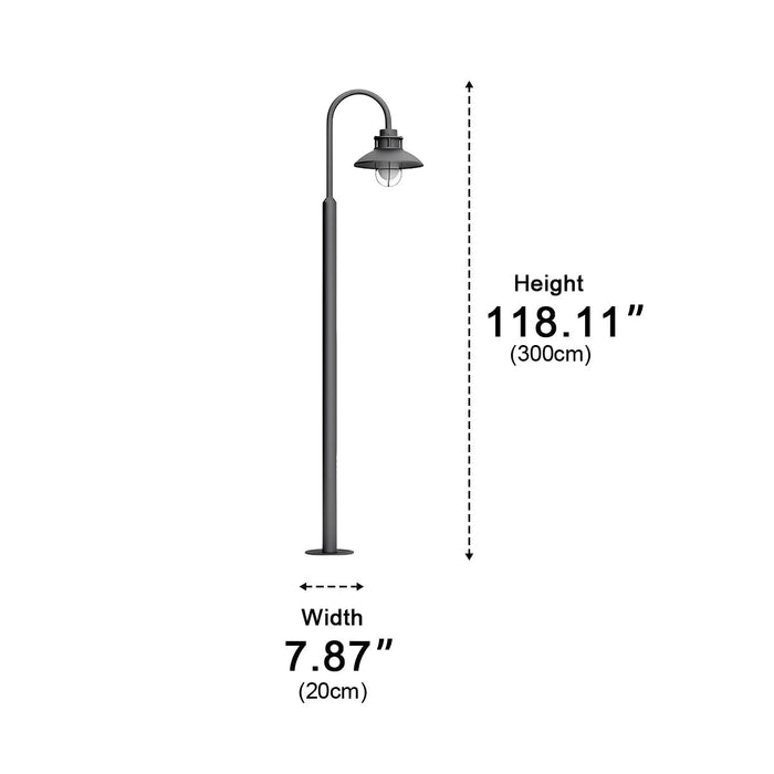 Outdoor Lantern Pathway Street Light - Galvanized Steel, Weatherproof, Industrial Design