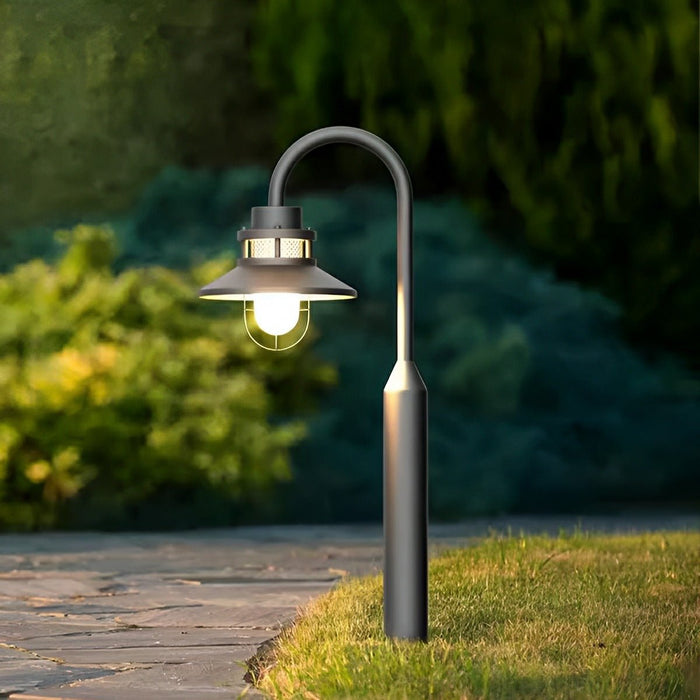 Outdoor Lantern Pathway Street Light - Galvanized Steel, Weatherproof, Industrial Design