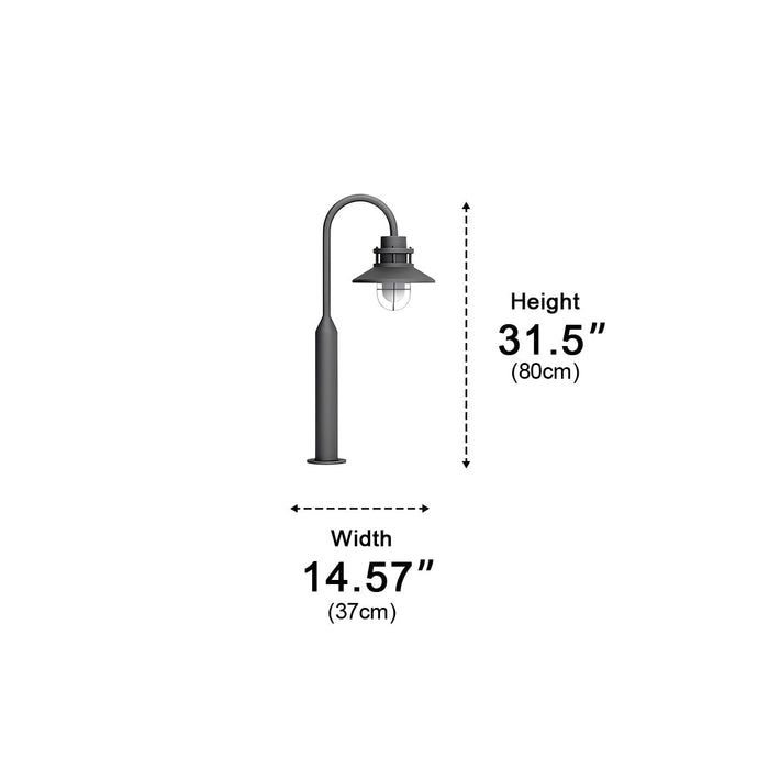 Outdoor Lantern Pathway Street Light - Galvanized Steel, Weatherproof, Industrial Design
