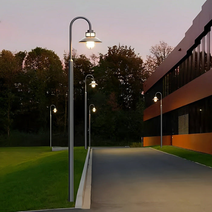 Outdoor Lantern Pathway Street Light - Galvanized Steel, Weatherproof, Industrial Design