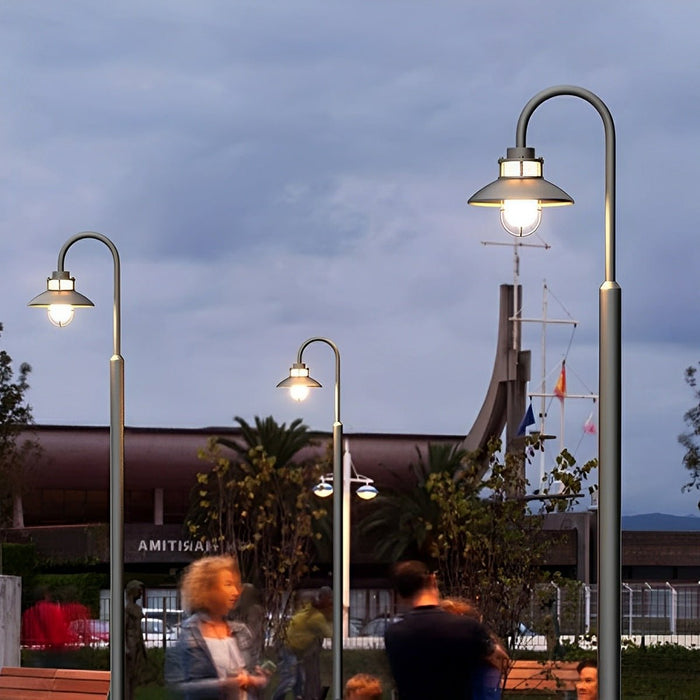 Outdoor Lantern Pathway Street Light - Galvanized Steel, Weatherproof, Industrial Design