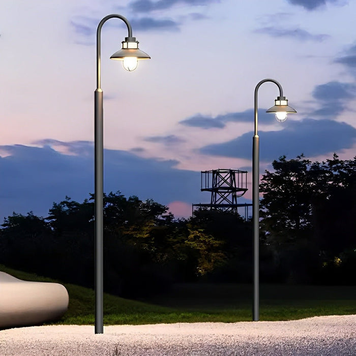 Outdoor Lantern Pathway Street Light - Galvanized Steel, Weatherproof, Industrial Design