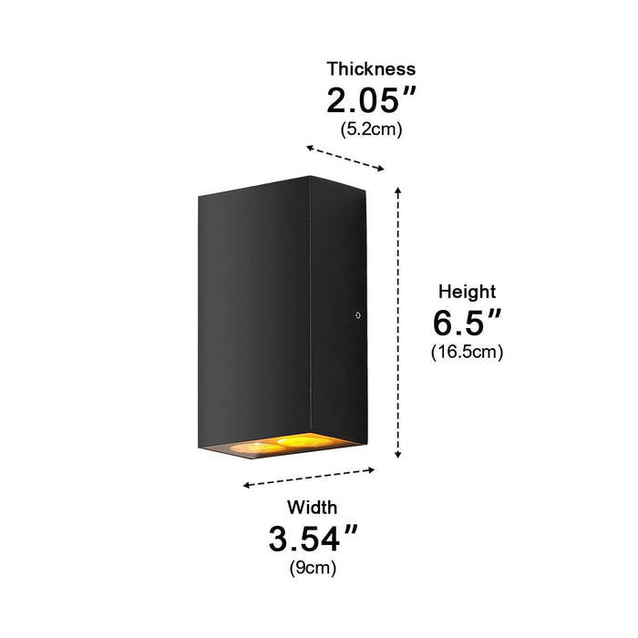 Rectangular Up Down Outdoor Wall Light - Modern LED Exterior Sconce, Waterproof Facade Lighting, Architectural Accent Fixture