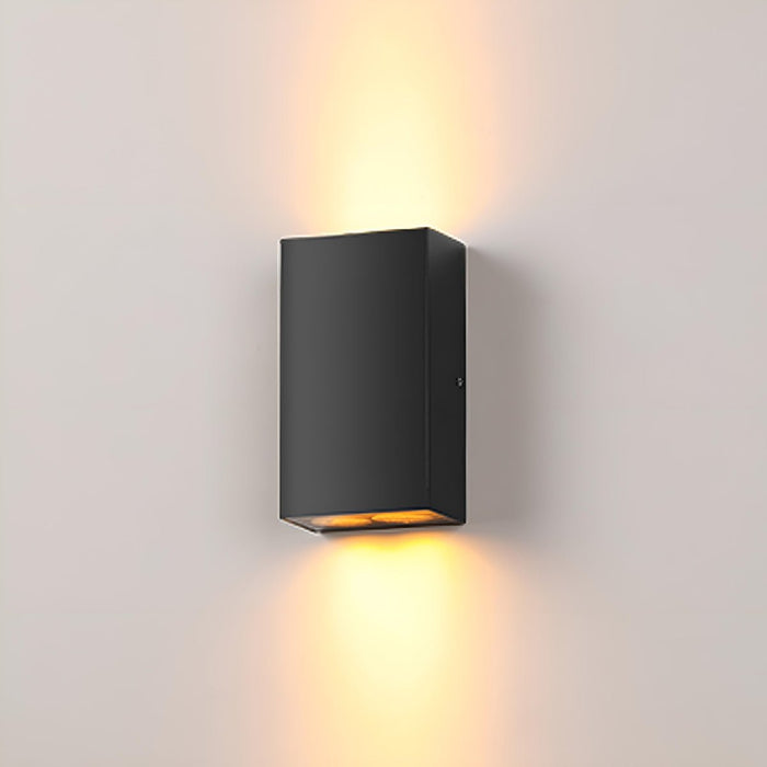 Rectangular Up Down Outdoor Wall Light - Modern LED Exterior Sconce, Waterproof Facade Lighting, Architectural Accent Fixture