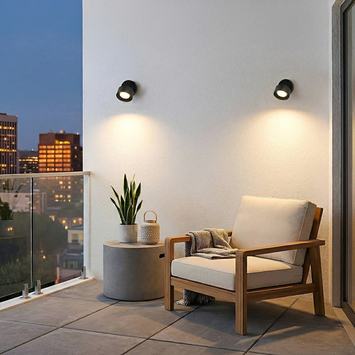 Waterproof Outdoor LED Wall Light, Adjustable Angle, Modern Round for Porch/Patio/Yard