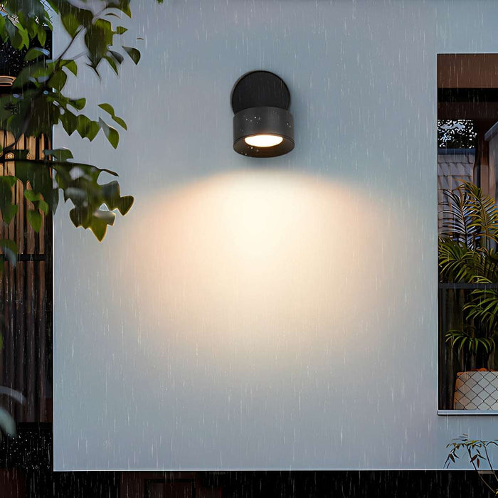 Waterproof Outdoor LED Wall Light, Adjustable Angle, Modern Round for Porch/Patio/Yard