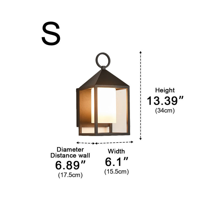 Outdoor LED Wall Sconce, Waterproof IP65, Modern Rustic Lantern for Porch/Patio/Yard, Die-Cast Aluminum, 3000K Warm Light