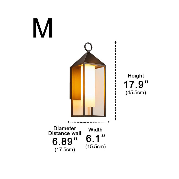 Outdoor LED Wall Sconce, Waterproof IP65, Modern Rustic Lantern for Porch/Patio/Yard, Die-Cast Aluminum, 3000K Warm Light