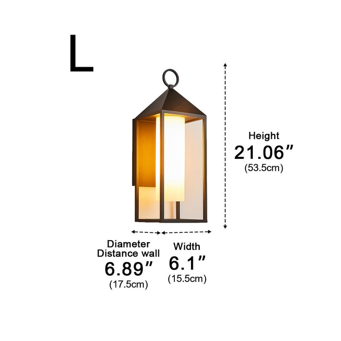 Outdoor LED Wall Sconce, Waterproof IP65, Modern Rustic Lantern for Porch/Patio/Yard, Die-Cast Aluminum, 3000K Warm Light