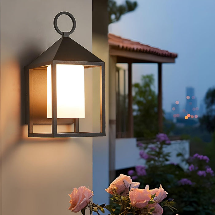 Outdoor LED Wall Sconce, Waterproof IP65, Modern Rustic Lantern for Porch/Patio/Yard, Die-Cast Aluminum, 3000K Warm Light