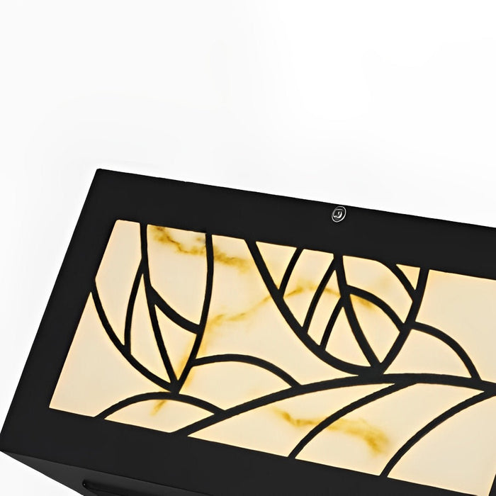 Solar LED Post Light, Waterproof Modern Square Leaf Pattern for Deck/Fence/Garden/Yard Security