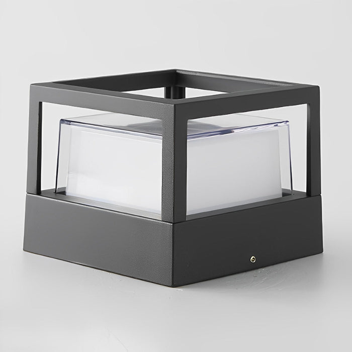Modern Square Outdoor Post Light, Waterproof LED Landscape Lighting for Garden/Patio/Fence/Deck