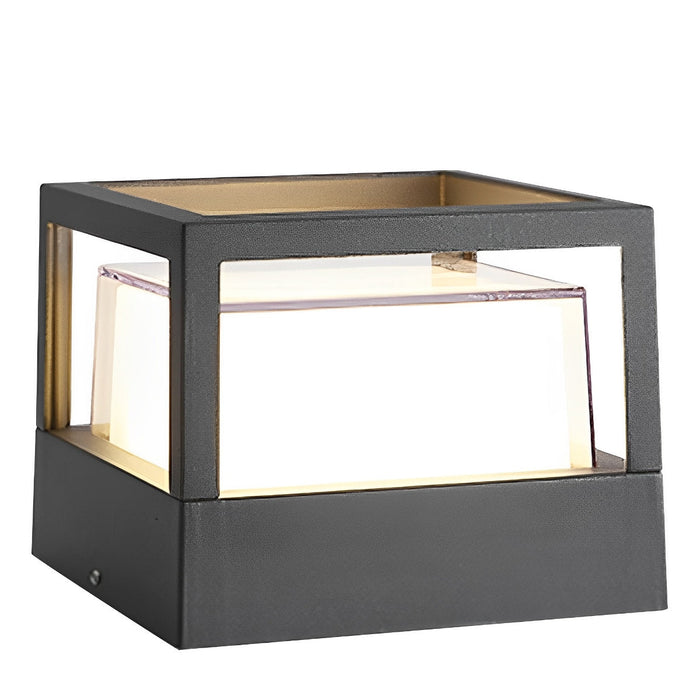 Modern Square Outdoor Post Light, Waterproof LED Landscape Lighting for Garden/Patio/Fence/Deck