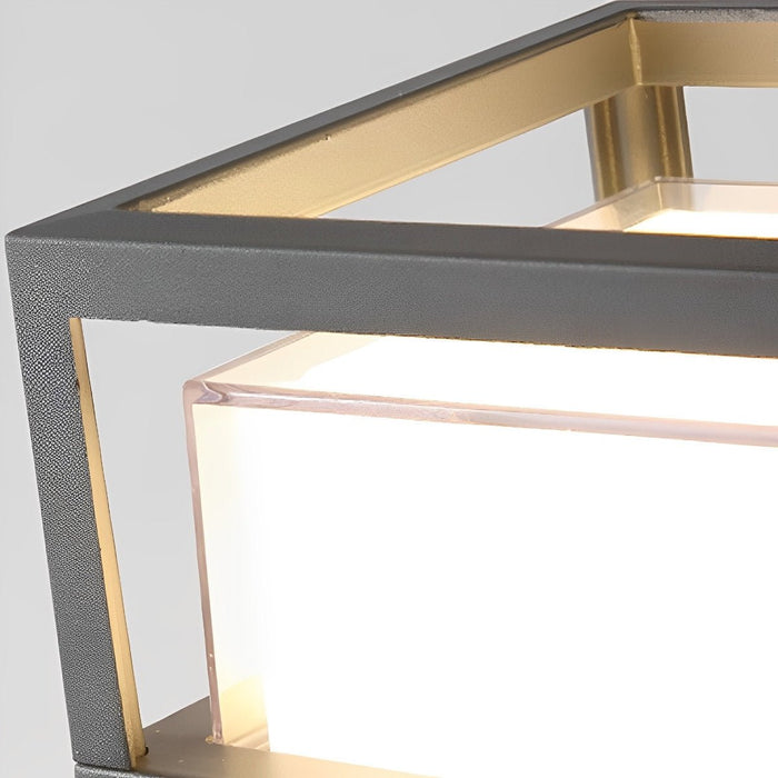 Modern Square Outdoor Post Light, Waterproof LED Landscape Lighting for Garden/Patio/Fence/Deck