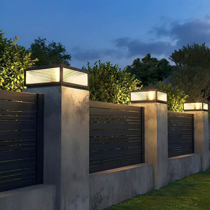Solar Dusk to Dawn, Waterproof Modern Square LED Post Light for Fence/Pillar/Deck/Patio/Yard