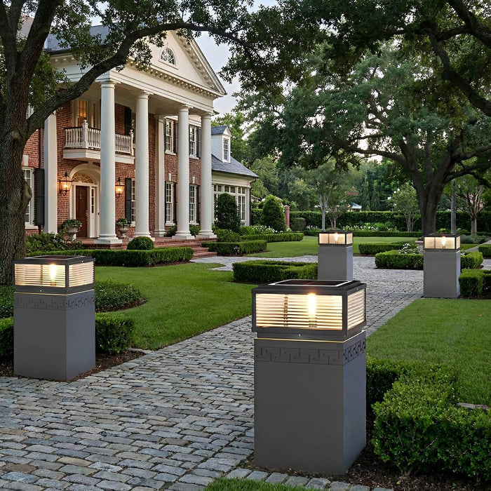 Solar Dusk to Dawn, Waterproof Modern Square LED Post Light for Fence/Pillar/Deck/Patio/Yard