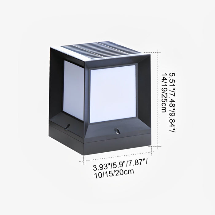 Solar Dusk to Dawn, Waterproof Modern Square LED Outdoor Post Light for Fence/Patio/Yard Security