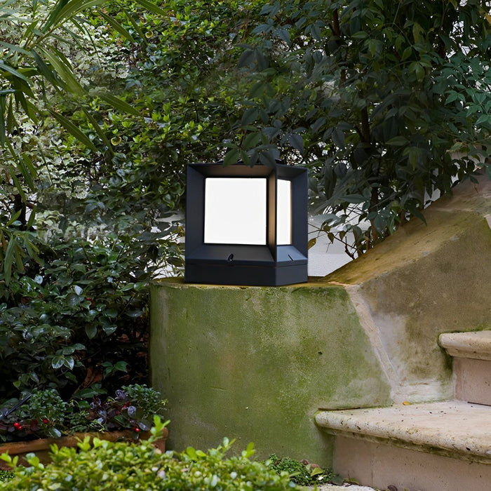 Solar Dusk to Dawn, Waterproof Modern Square LED Outdoor Post Light for Fence/Patio/Yard Security