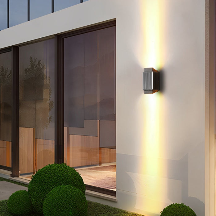 Dusk to Dawn Outdoor Wall Sconce, Modern Minimalist Up Down LED Light, Waterproof IP54, Patio/Porch/Yard Lighting