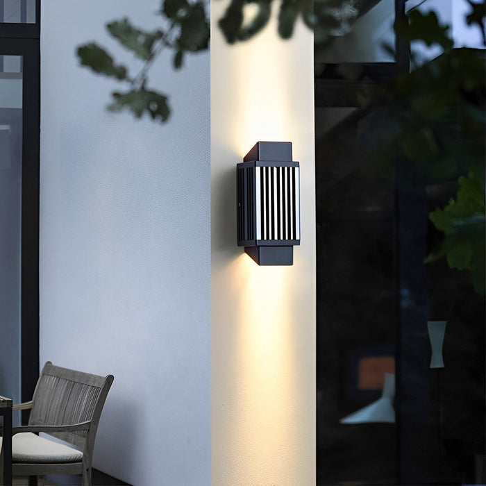 Dusk to Dawn Outdoor Wall Sconce, Modern Minimalist Up Down LED Light, Waterproof IP54, Patio/Porch/Yard Lighting