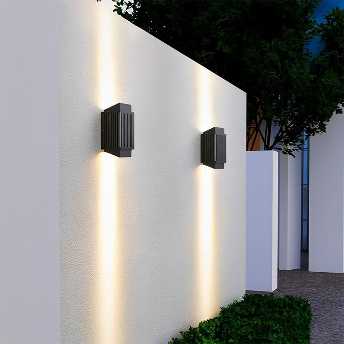 Dusk to Dawn Outdoor Wall Sconce, Modern Minimalist Up Down LED Light, Waterproof IP54, Patio/Porch/Yard Lighting